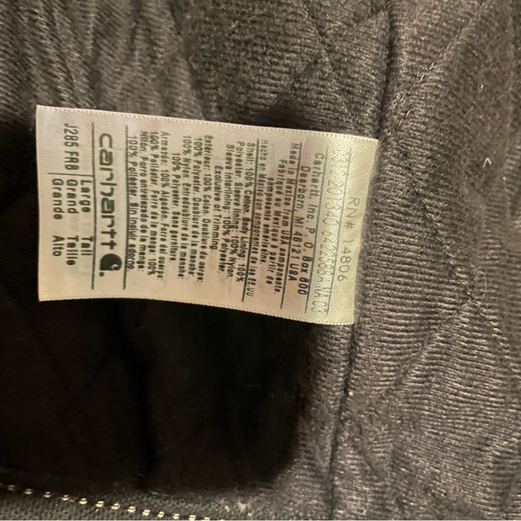 Carhartt J285 FRB Multi-Pocket Sandstone Jacket Quilt Lined Mens Size Large Tall - Picture 6 of 6
